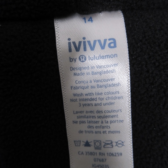 Lululemon Ivivva Brave The Rain Jacket Black Size 14 Hoodie Full Zip - Picture 12 of 12